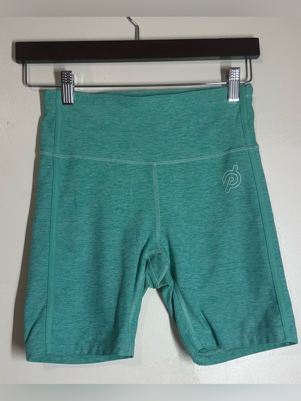 Peloton Heathered Green Bike Shorts